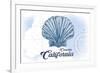 Cambria, California - Scallop Shell - Blue - Coastal Icon-Lantern Press-Framed Art Print
