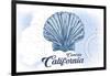 Cambria, California - Scallop Shell - Blue - Coastal Icon-Lantern Press-Framed Art Print