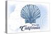 Cambria, California - Scallop Shell - Blue - Coastal Icon-Lantern Press-Stretched Canvas