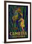 Cambria, California, Seahorses - Paper Mosaic-Lantern Press-Framed Art Print