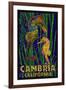 Cambria, California, Seahorses - Paper Mosaic-Lantern Press-Framed Art Print