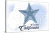 Cambria, California - Starfish - Blue - Coastal Icon-Lantern Press-Stretched Canvas