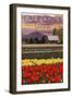 Cambria, California - Tulip Farm-Lantern Press-Framed Art Print