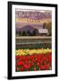 Cambria, California - Tulip Farm-Lantern Press-Framed Art Print