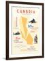 Cambria, California - Typography and Icons-Lantern Press-Framed Art Print