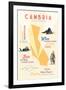 Cambria, California - Typography and Icons-Lantern Press-Framed Art Print