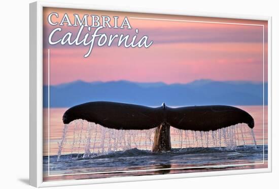 Cambria, California - Whale Fluke and Sunset-Lantern Press-Framed Art Print