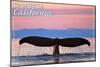 Cambria, California - Whale Fluke and Sunset-Lantern Press-Mounted Art Print