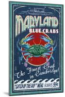 Cambridge, Maryland - Blue Crabs-Lantern Press-Mounted Art Print
