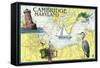 Cambridge, Maryland - Nautical Chart-Lantern Press-Framed Stretched Canvas