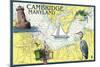 Cambridge, Maryland - Nautical Chart-Lantern Press-Mounted Art Print