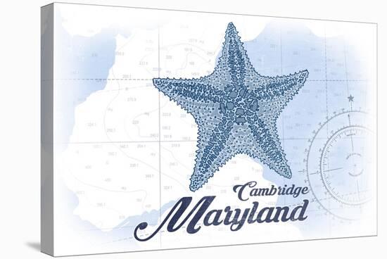 Cambridge, Maryland - Starfish - Blue - Coastal Icon-Lantern Press-Stretched Canvas