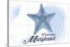 Cambridge, Maryland - Starfish - Blue - Coastal Icon-Lantern Press-Stretched Canvas