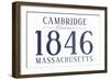 Cambridge, Massachusetts - Established Date (Blue)-Lantern Press-Framed Art Print