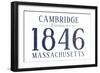 Cambridge, Massachusetts - Established Date (Blue)-Lantern Press-Framed Art Print
