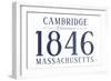 Cambridge, Massachusetts - Established Date (Blue)-Lantern Press-Framed Art Print