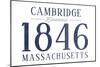 Cambridge, Massachusetts - Established Date (Blue)-Lantern Press-Mounted Art Print