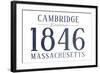 Cambridge, Massachusetts - Established Date (Blue)-Lantern Press-Framed Art Print