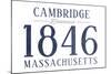 Cambridge, Massachusetts - Established Date (Blue)-Lantern Press-Mounted Art Print