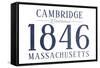 Cambridge, Massachusetts - Established Date (Blue)-Lantern Press-Framed Stretched Canvas