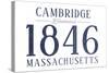 Cambridge, Massachusetts - Established Date (Blue)-Lantern Press-Stretched Canvas