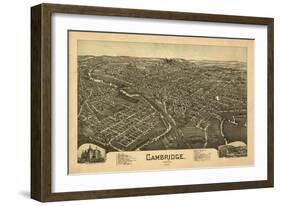 Cambridge, Ohio - Panoramic Map-Lantern Press-Framed Art Print