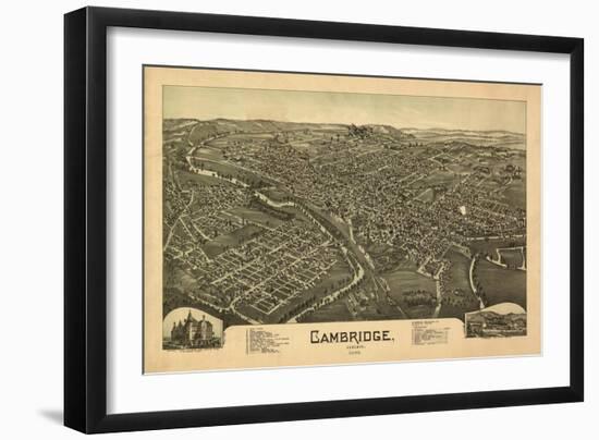 Cambridge, Ohio - Panoramic Map-Lantern Press-Framed Art Print