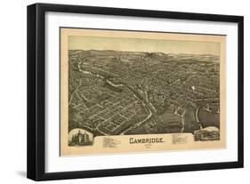 Cambridge, Ohio - Panoramic Map-Lantern Press-Framed Art Print