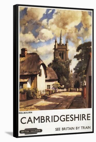 Cambridgeshire, England - Scenic Country View British Railways Poster-Lantern Press-Framed Stretched Canvas