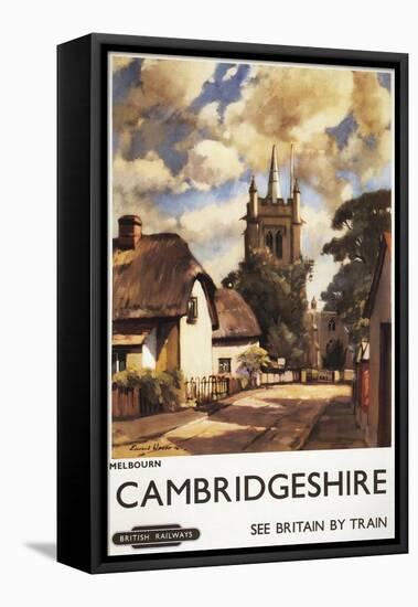 Cambridgeshire, England - Scenic Country View British Railways Poster-Lantern Press-Framed Stretched Canvas