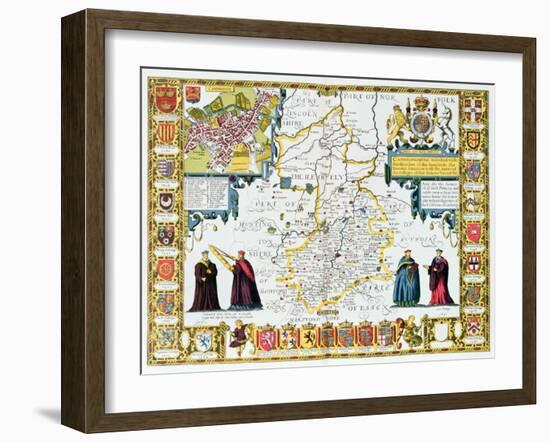 Cambridgeshire-John Speed-Framed Giclee Print