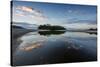 Camburi Beach and a Small Island Reflected in a River Entering the Ocean-Alex Saberi-Stretched Canvas