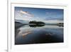 Camburi Beach and a Small Island Reflected in a River Entering the Ocean-Alex Saberi-Framed Photographic Print