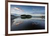 Camburi Beach and a Small Island Reflected in a River Entering the Ocean-Alex Saberi-Framed Photographic Print