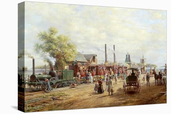 Camden and Amboy Railroad-Edward Lamson Henry-Stretched Canvas