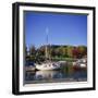 Camden Harbour with Fall Colours and Mount Battie in the Background, Maine, New England, USA-Roy Rainford-Framed Photographic Print