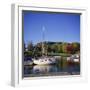 Camden Harbour with Fall Colours and Mount Battie in the Background, Maine, New England, USA-Roy Rainford-Framed Photographic Print