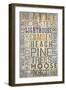 Camden, Maine - Barnwood Typography-Lantern Press-Framed Art Print