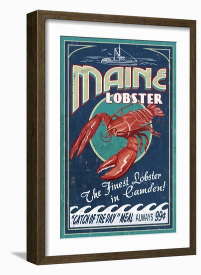 Camden, Maine - Lobster-Lantern Press-Framed Art Print