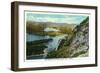 Camden, Maine - Maiden Cliff View of Lake Megunticook-Lantern Press-Framed Art Print