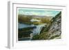 Camden, Maine - Maiden Cliff View of Lake Megunticook-Lantern Press-Framed Art Print