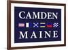 Camden, Maine - Nautical Flags-Lantern Press-Framed Art Print