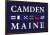 Camden, Maine - Nautical Flags-Lantern Press-Framed Art Print