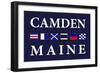 Camden, Maine - Nautical Flags-Lantern Press-Framed Art Print