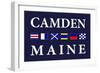 Camden, Maine - Nautical Flags-Lantern Press-Framed Art Print