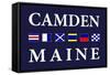 Camden, Maine - Nautical Flags-Lantern Press-Framed Stretched Canvas