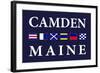 Camden, Maine - Nautical Flags-Lantern Press-Framed Art Print