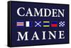 Camden, Maine - Nautical Flags-Lantern Press-Framed Stretched Canvas