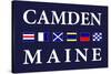 Camden, Maine - Nautical Flags-Lantern Press-Stretched Canvas