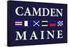 Camden, Maine - Nautical Flags-Lantern Press-Framed Stretched Canvas